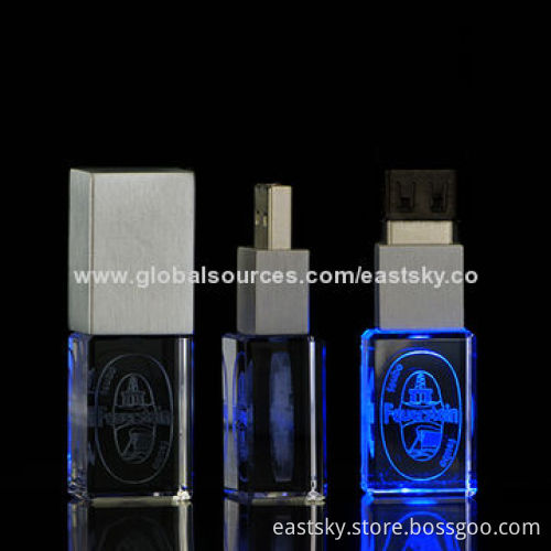 Crystal USB flash drive, attractive and elegant crystal design, with 64MB to 32GB capacity